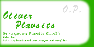 oliver plavsits business card